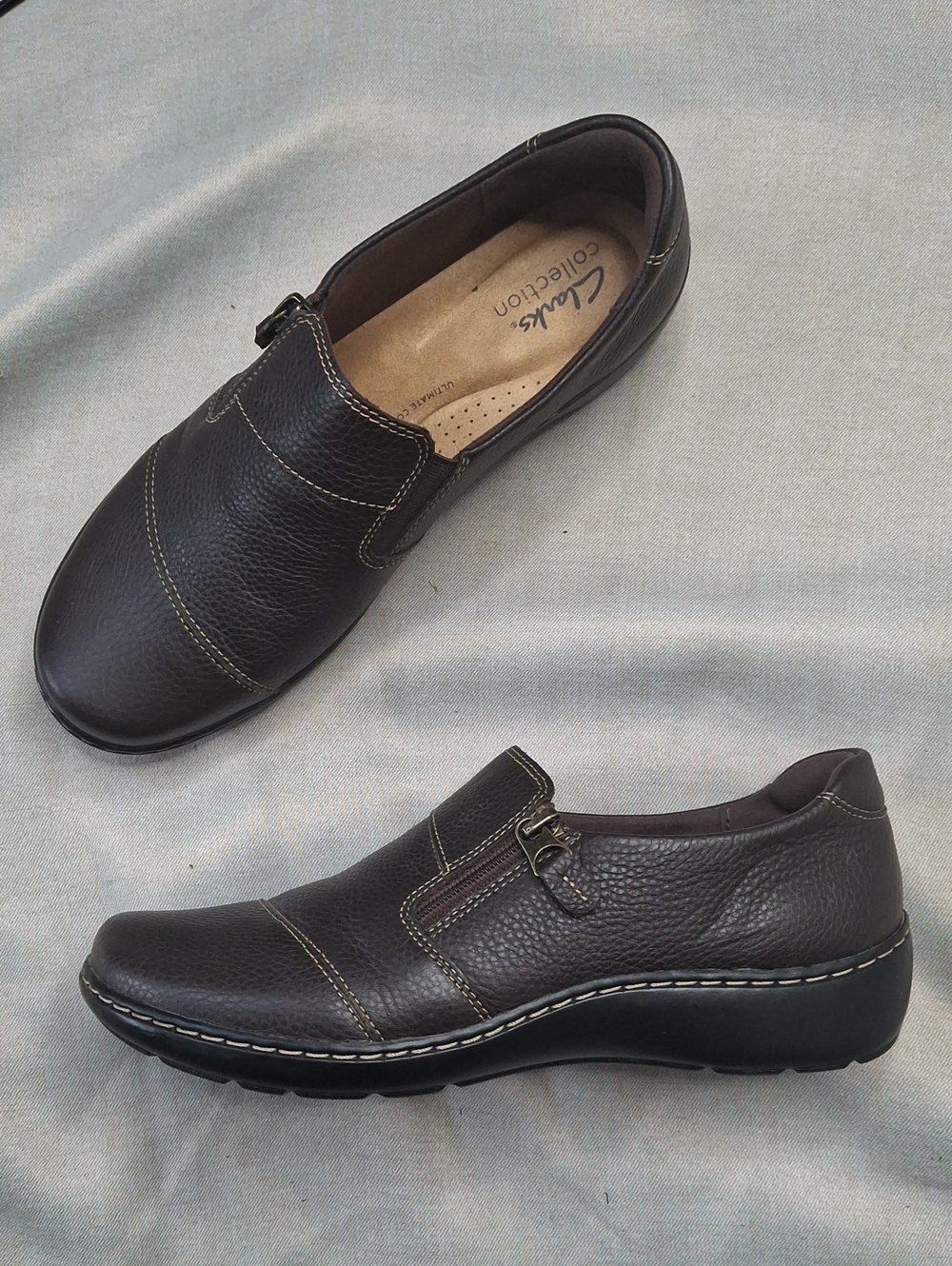Clarks Men's Dark Brown Leather Slip-On Loafers
